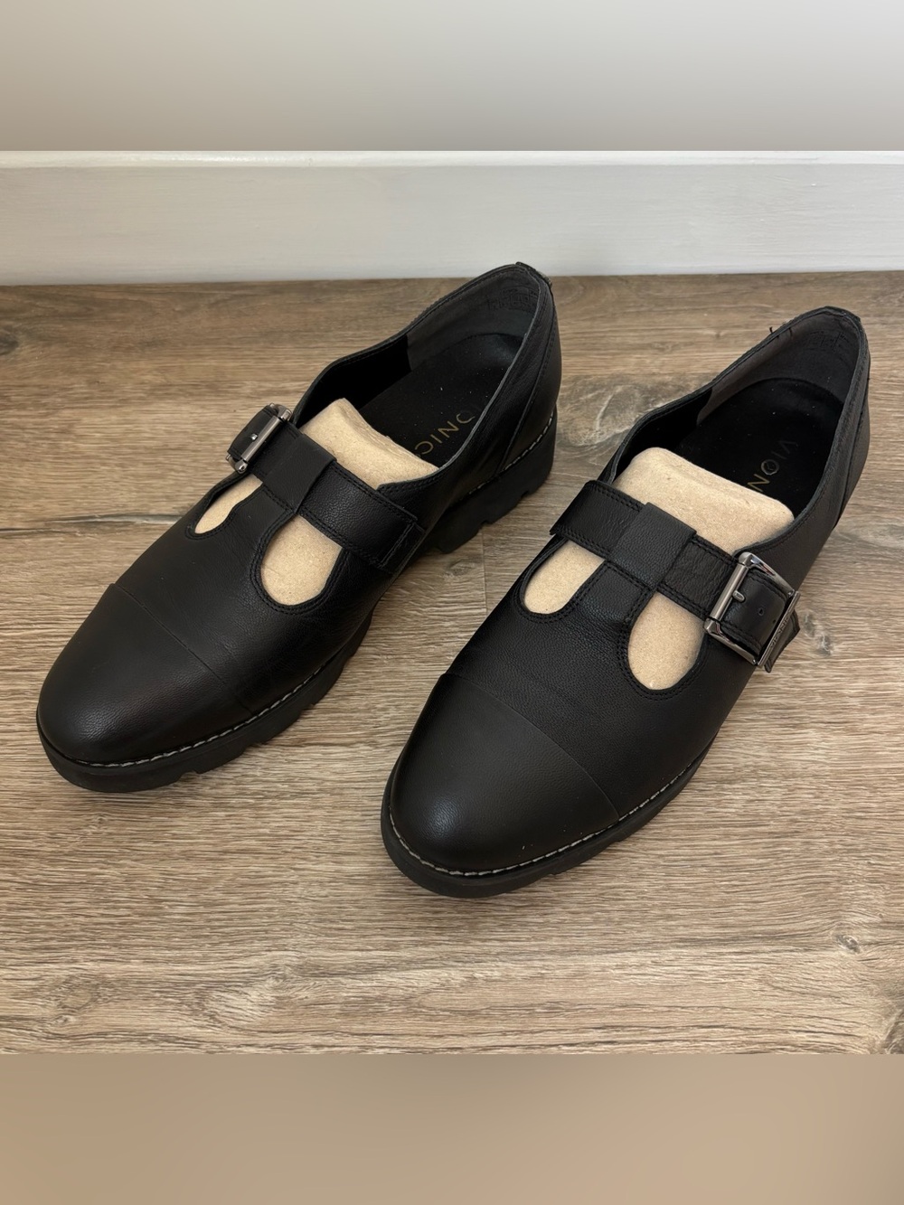 Vionic Carmen Black Leather Mary Jane Shoes Flats Size 9 - Picture 7 of 14